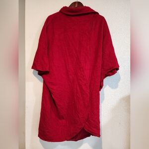 Gemini 100% Wool Shawl Cape Cocoon Wrap Coat Red Vintage 1960s 70s